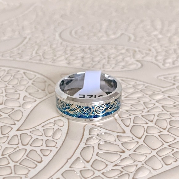 ✨NEW✨BLUE DRAGON BAND RING - Picture 4 of 7
